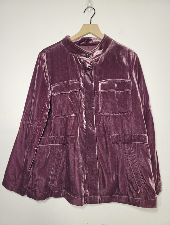 LOFT Jackets & Blazers - Velvet Muave Utility Jacket Dark Academia Grunge Whimsigoth Sz L Witchy Preppy